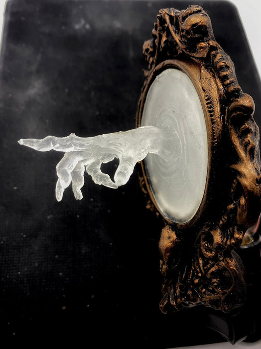Spectral Hand Nightlight, Hand Painted Resin Sculpture | Victorian Gothic Night Light | Ghost Hand Lighting for Gothic Fantasy Home Decor