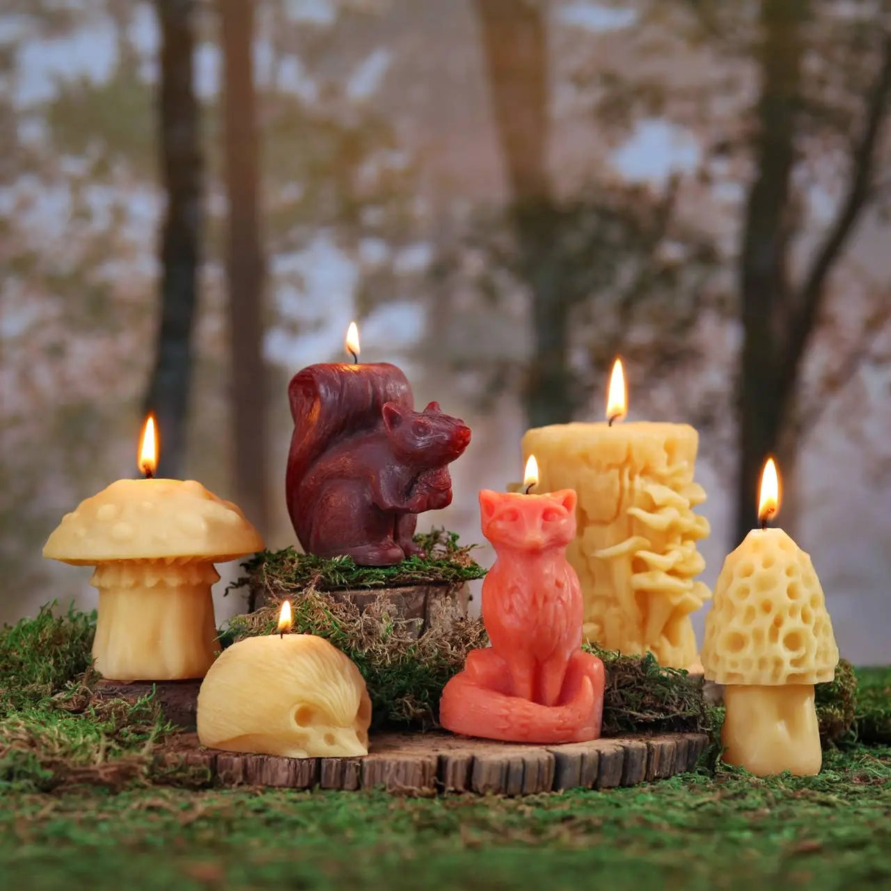 Mushroom Candles β 100% Pure Beeswax