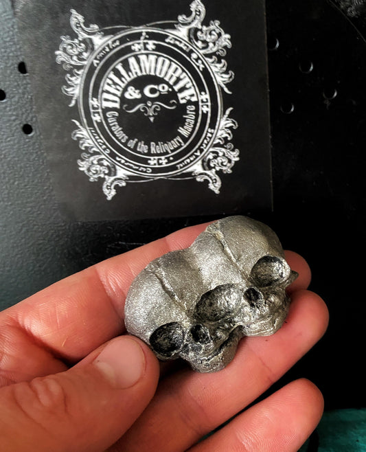 Conjoined Twins Skull Magnet, Hand Painted Resin Sculpture | Gothic Fantasy Decor | Conjoined Skull Magnet for Fantasy and Gothic Decor