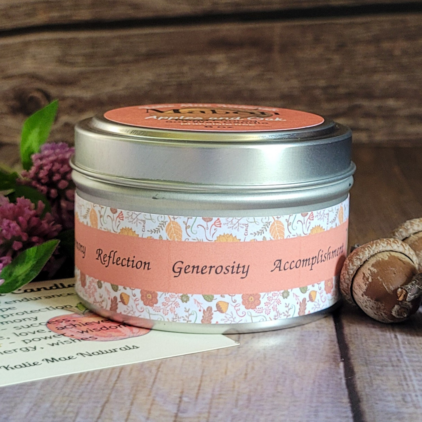 Mabon Ritual Candle – Apple & Oak Soy Candle for Autumn Equinox, Gratitude & Grounding