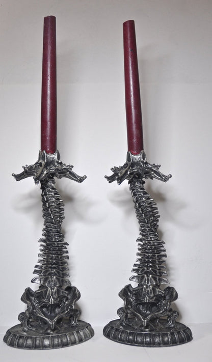 Helix Ossuary Candlestick holders, pair