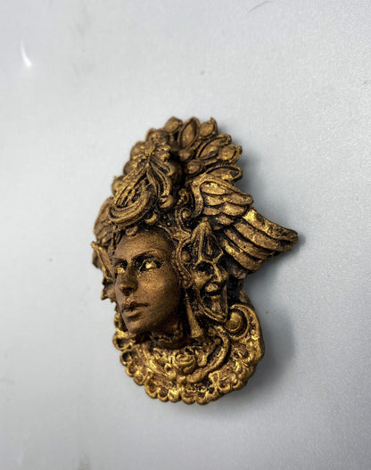 Hecate Goddess Magnet, Hand Painted Resin Sculpture | Mythic Fantasy Decor | Hecate Magnet for Fantasy and Gothic Decor