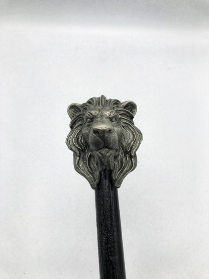 Lion Cane, Hand Sculpted Walking Stick | Medieval Gothic Cane | Fantasy Cosplay Lion Head Cane, Gothic Accessory