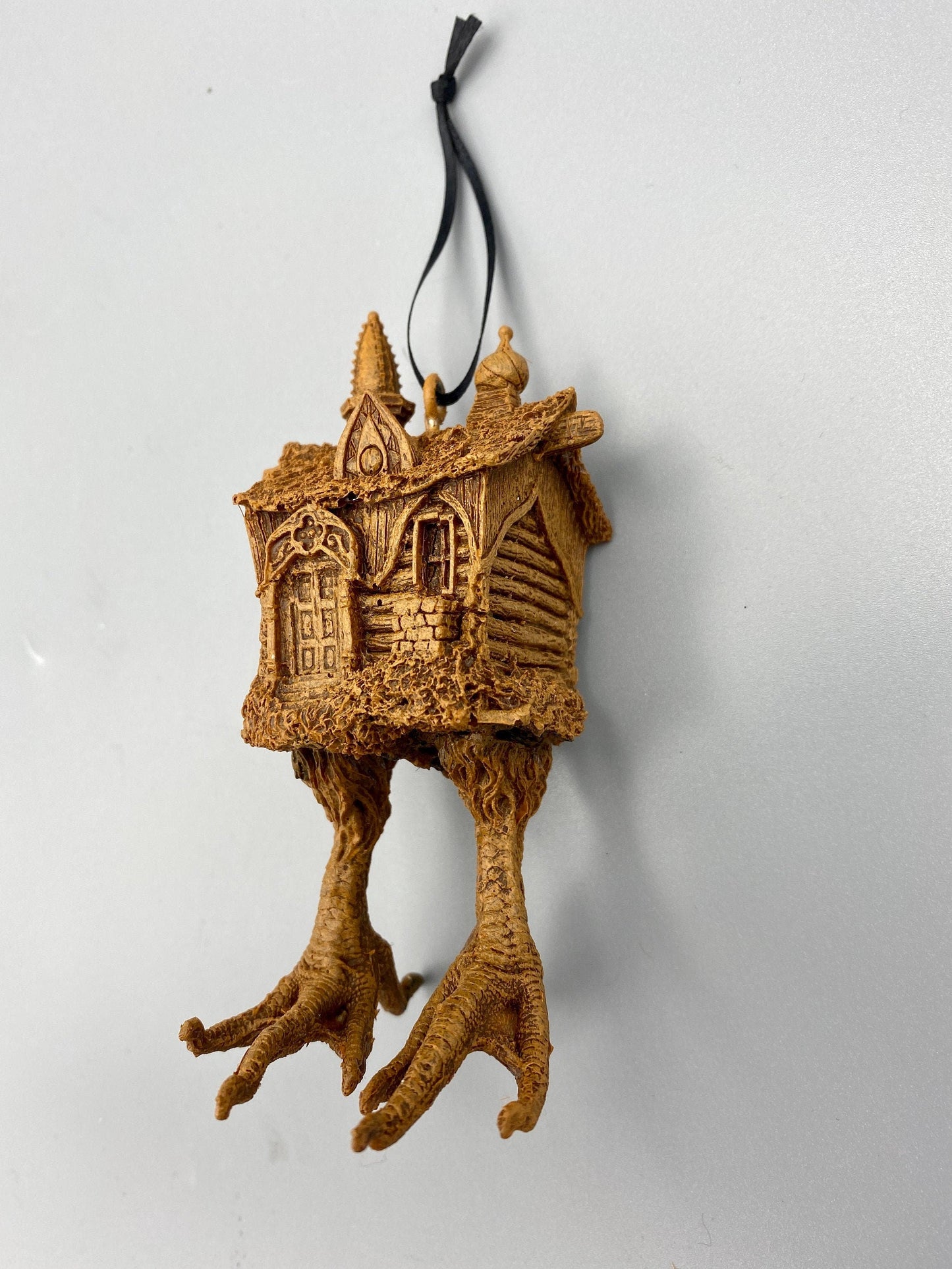 Baba Yaga Hut Ornament, Hand Painted Resin Sculpture | Russian Folklore Figurine | House Ornament | Fantasy Art for Witchy Holiday Decor