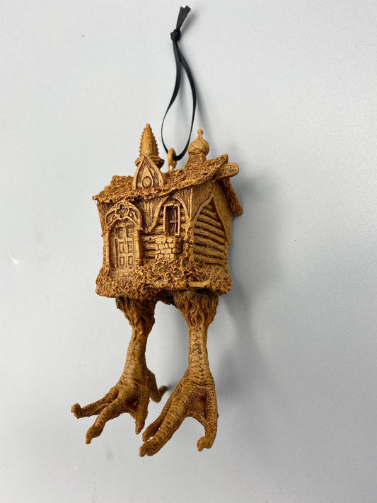 Baba Yaga Hut Ornament, Hand Painted Resin Sculpture | Russian Folklore Figurine | House Ornament | Fantasy Art for Witchy Holiday Decor