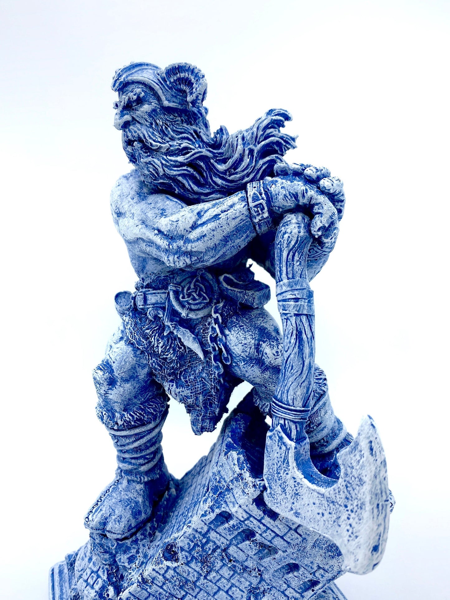 Frost Giant Statue, Hand Painted Resin Sculpture | Mythical Viking Creature Figurine | Legendary Norse Mythology Figurine. Fantasy Art Decor