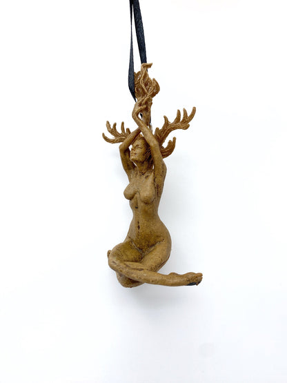 Prakrit Shakti: The Awakening Spirit, Hand Painted Resin Ornament |  Mythical Yoga Meditation Figurine | Goddess Ornament for Yoga Lovers