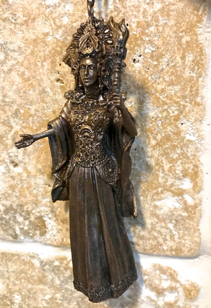 Hecate, Goddess of Witchcraft and Magic Ornament | Pagan Mythical Goddess Figurine | Folklore Altar Ornament for Gothic Home Decor