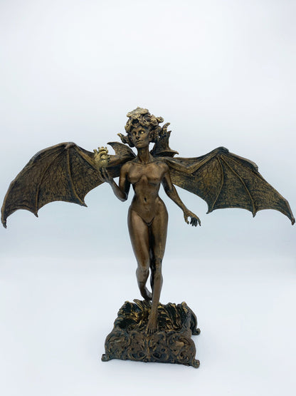 Lilith Statue, Hand Painted Resin Sculpture | Mythic Goddess Figurine |Myths and Legends Character |Altar Statue for Gothic Home Decor