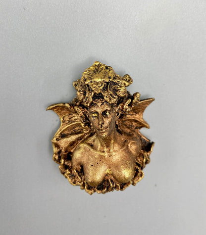 Lilith Magnet, Hand Painted Resin Sculpture | Mythic Fantasy Decor | Lilith Succubus Demon Magnet for Fantasy and Gothic Decor