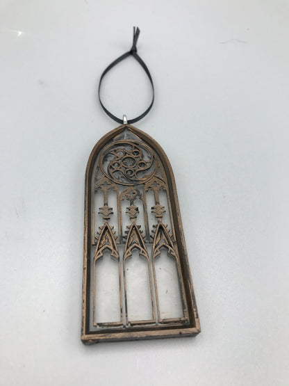 Gothic Cathedral Arch Ornament, Translucent | Unique Gothic Home Decor | Resin Medieval Architecture, Gothic Ornament Holiday Decor