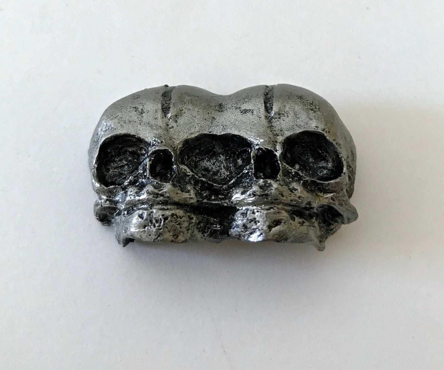 Conjoined Twins Skull  Magnet, Hand Painted Resin Sculpture | Gothic Fantasy Decor | Conjoined Skull Magnet for Fantasy and Gothic Decor