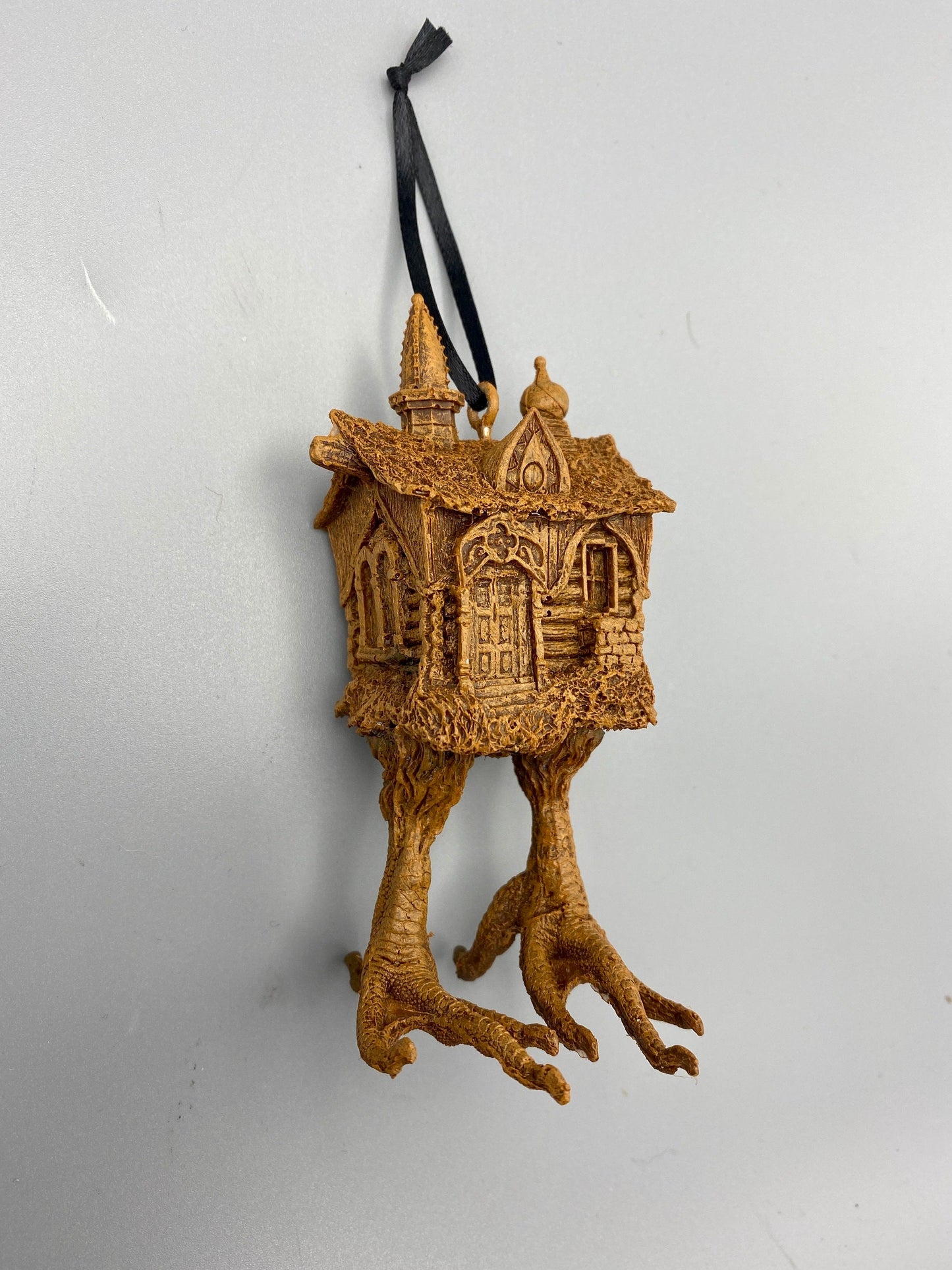 Baba Yaga Hut Ornament, Hand Painted Resin Sculpture | Russian Folklore Figurine | House Ornament | Fantasy Art for Witchy Holiday Decor