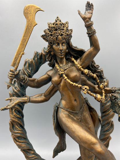 Kali Goddess Statue, Hand Painted Resin Sculpture |Mythological Figurine |Myths and Legends Hindu Statue |Mythic Altar Statue for Home Decor