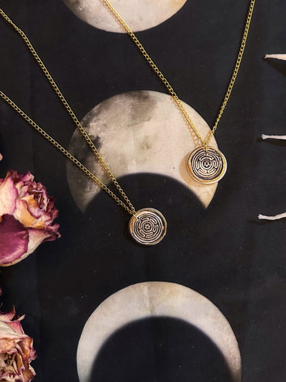 Strophalos of Hecate Wheel Porcelain Talisman - Necklace
