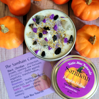 Samhain Ritual Candle – Pumpkin Spice Soy Candle for Protection, Reflection & Autumn Rituals