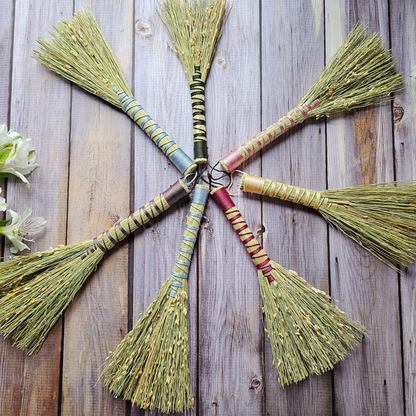 Mini Altar Broom - Handmade Hawktail Whisk Broom