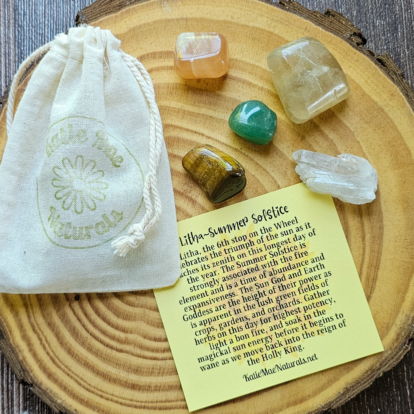Litha Gemstone Set – Summer Solstice Crystal Collection for Joy, Growth & Solar Energy