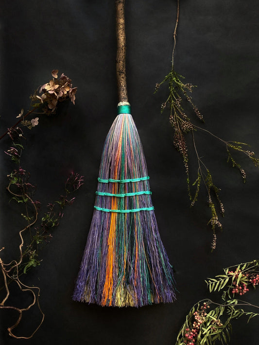 "Big Boss Witch" Brooms. Gothic Cottagecore  – Functional Natural Broomcorn Sweeper