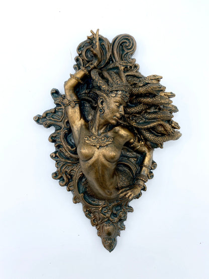 Medusa Small Plaque,  Resin Sculpture |. Mythological Creature Wall Art | Myths and Legends Character Statue | Fantasy Art Lover Gift