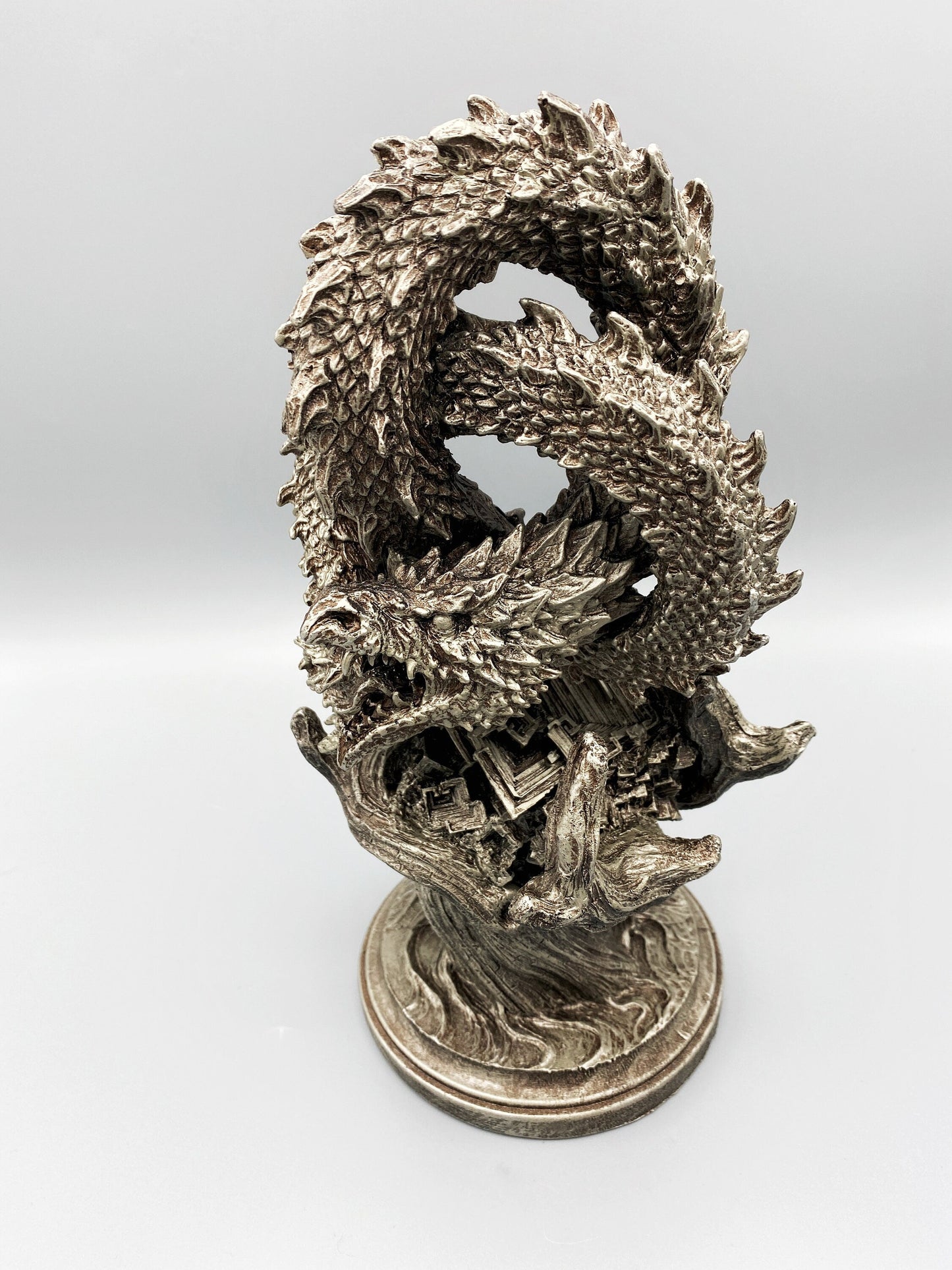 Ouroboros/ World Serpent Statue, Hand Painted Resin Sculpture | Norse Mythology Figurine | Myths and Legends Dragon Statue,Fantasy Art Decor