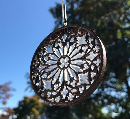 Gothic Cathedral Window Ornament, Translucent | Unique Gothic Home Decor | Resin Medieval Architecture, Gothic Ornament Holiday Decor