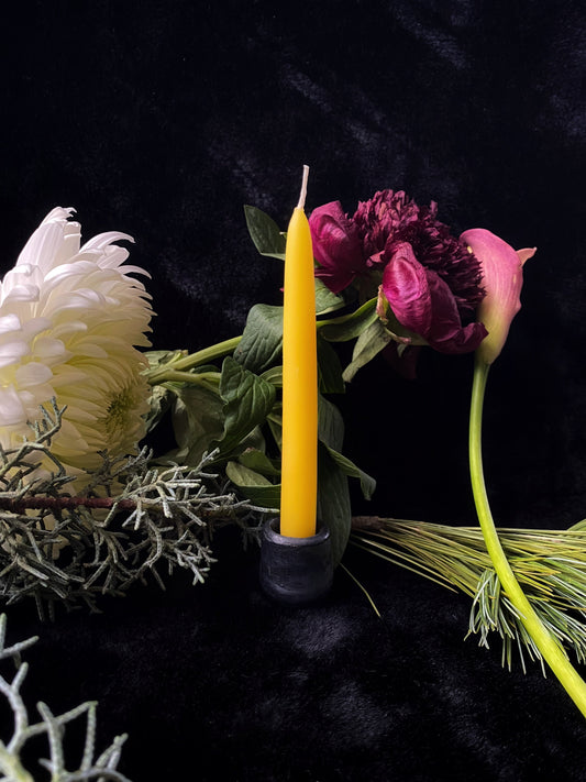 Matte Black Ceramic Candle Holder - 6” - 8” Chime - Taper Size