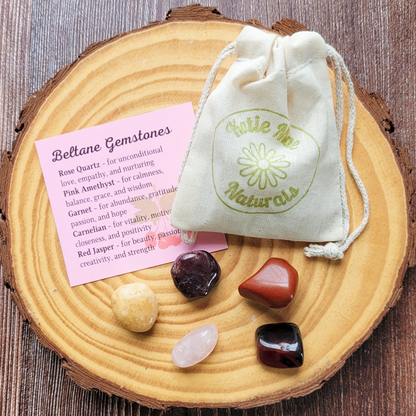 Beltane Gemstone Set – Crystal Collection for Love, Passion, Growth & Spring Rituals
