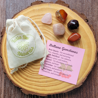 Beltane Gemstone Set – Crystal Collection for Love, Passion, Growth & Spring Rituals