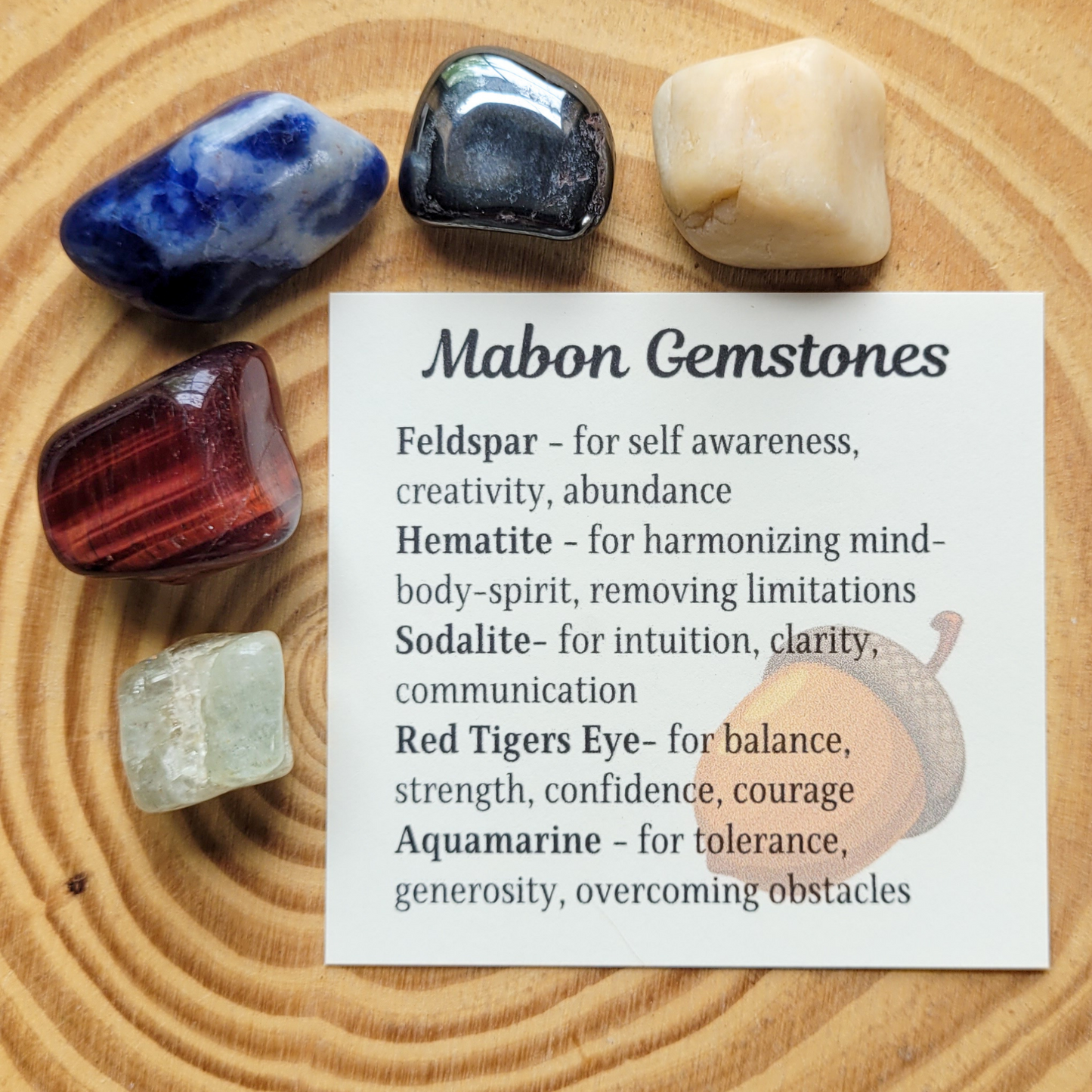 Mabon Gemstone Set – Autumn Equinox Crystal Collection for Balance, Reflection & Grounding