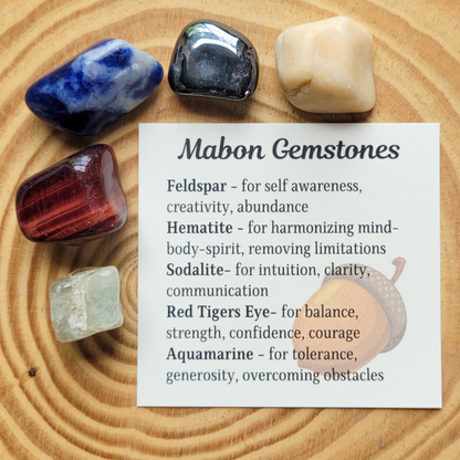 Mabon Gemstone Set – Autumn Equinox Crystal Collection for Balance, Reflection & Grounding