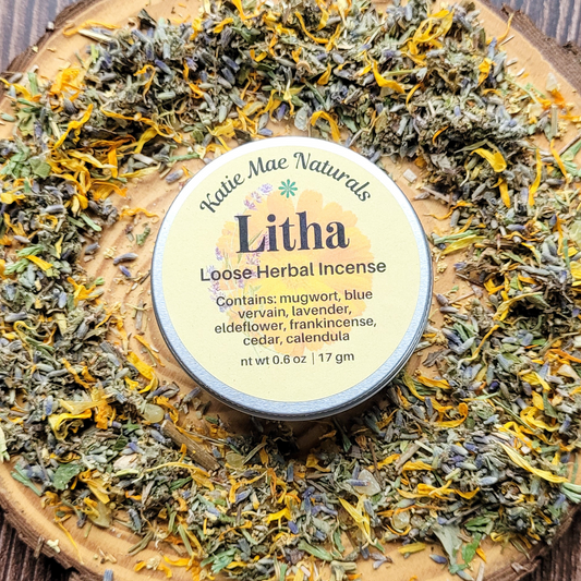 Litha Herbal Incense – Mugwort Lavender Frankincense Blend for Summer Solstice Rituals & Sun Energy