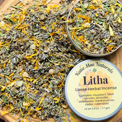 Litha Herbal Incense – Mugwort Lavender Frankincense Blend for Summer Solstice Rituals & Sun Energy