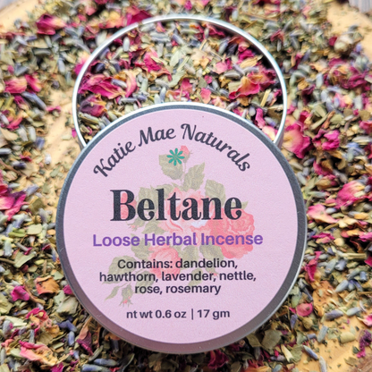 Beltane Herbal Incense – Rose Hawthorn Floral Blend for Passion, Growth & Spring Rituals