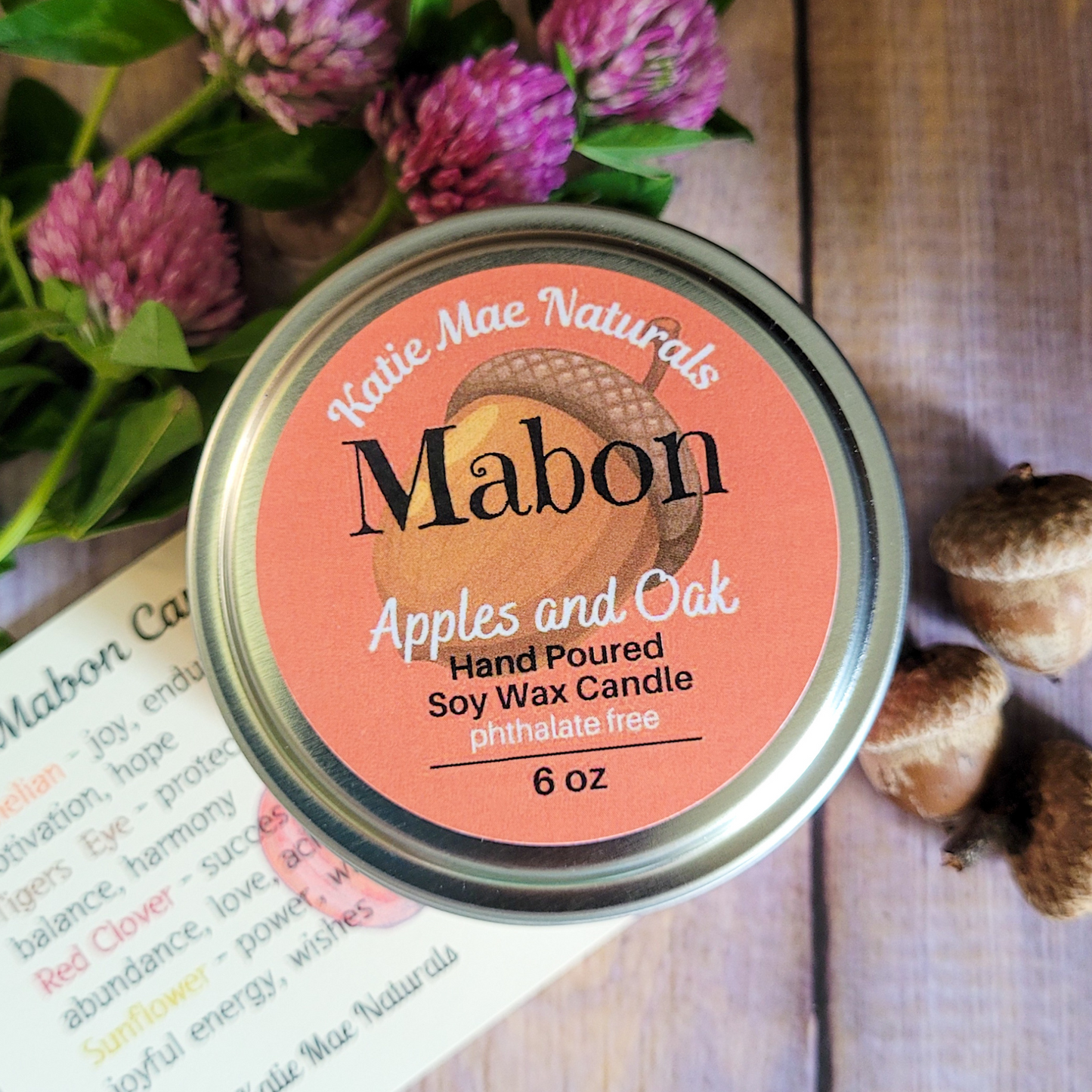 Mabon Ritual Candle – Apple & Oak Soy Candle for Autumn Equinox, Gratitude & Grounding