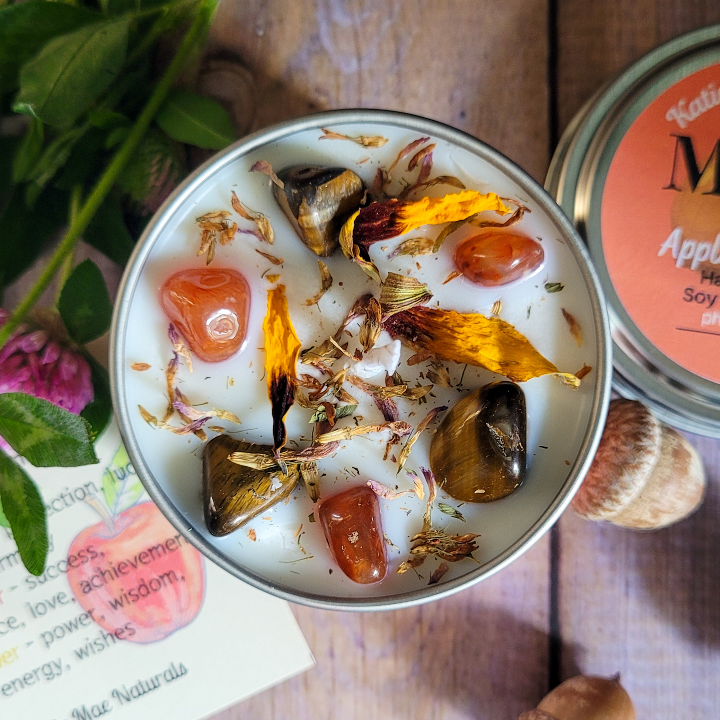 Mabon Ritual Candle – Apple & Oak Soy Candle for Autumn Equinox, Gratitude & Grounding