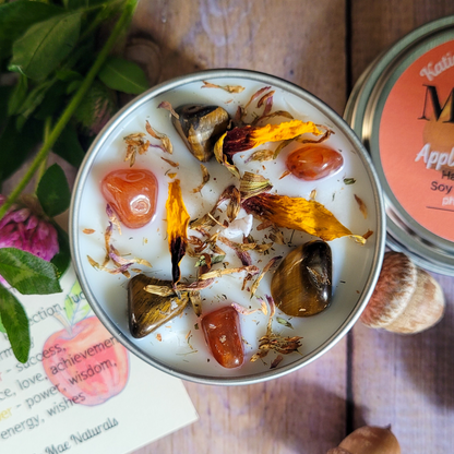 Mabon Ritual Candle – Apple & Oak Soy Candle for Autumn Equinox, Gratitude & Grounding