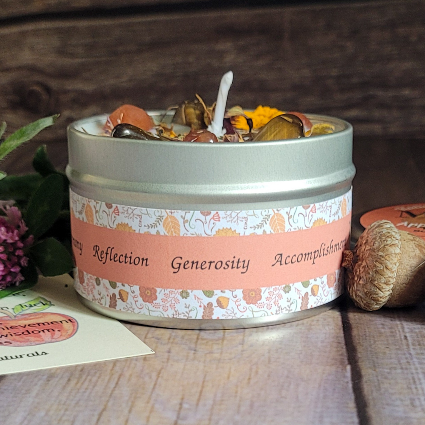 Mabon Ritual Candle – Apple & Oak Soy Candle for Autumn Equinox, Gratitude & Grounding