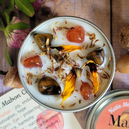 Mabon Ritual Candle – Apple & Oak Soy Candle for Autumn Equinox, Gratitude & Grounding