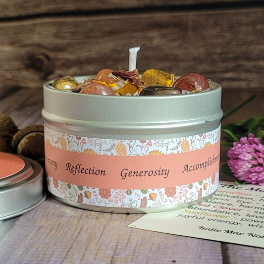 Mabon Ritual Candle – Apple & Oak Soy Candle for Autumn Equinox, Gratitude & Grounding