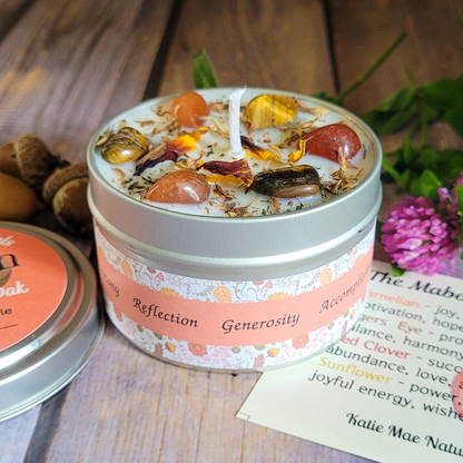 Mabon Ritual Candle – Apple & Oak Soy Candle for Autumn Equinox, Gratitude & Grounding